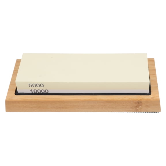 KHBUAB Versatile White Flattening Stone for Kitchen Sharpening and Repairing with Bamboo Base Multi 1 Set