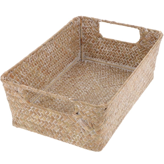 GOOHOCHY Natural Hand-Woven Wicker Bread Basket for Kitchen Storage and Fruit Display
