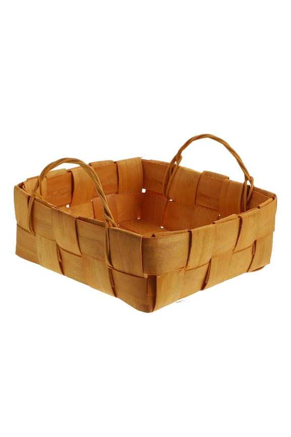 Wicker Basket with Handle Storage Basket Practical Basket 17x17x7cm Khaki