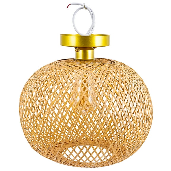 unbranded Wicker Garden Lanterns Solar Powered Bamboo Lamp 31x31cm