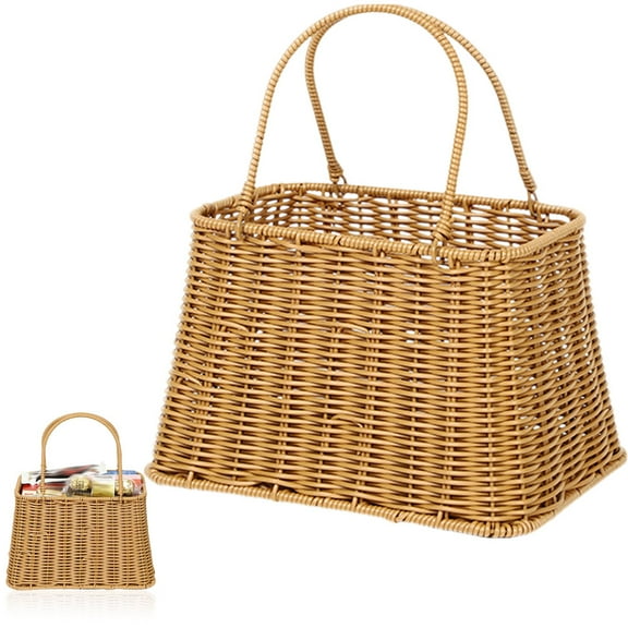 unbranded Wicker Shopping Basket Woven Bag Baskets Imitation Rattan