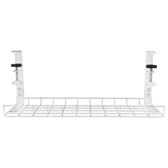 FELTECHELECTR Steel Cable Organizer Rack for Desk Wire Management in White