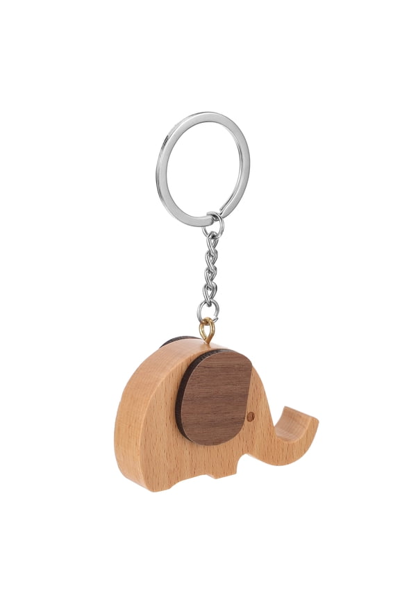 Creative Key Chain Wooden Elephant Shape 1Pc 2.6X0.9X2In