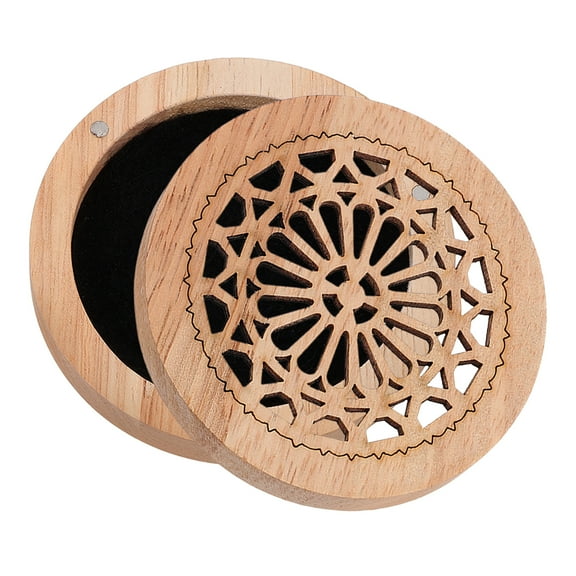 unbranded Wooden Incense Burner Tabletop Incense Holder Round Shape Wood Incense Cone Case