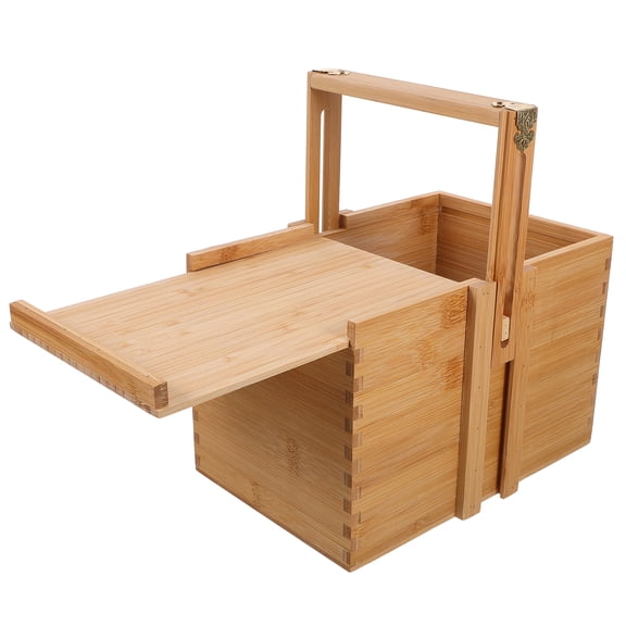 unbranded Wooden Storage Box Dry Goods Basket Dessert Storage Basket 23.5x23cm