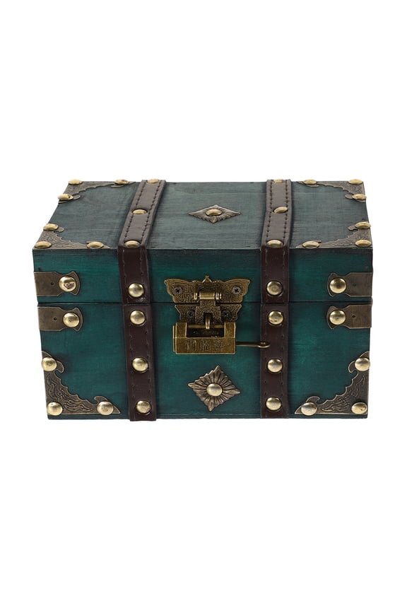 Wooden Storage Box Keepsake Stash Photo Treasure Chest Crate Dark Green