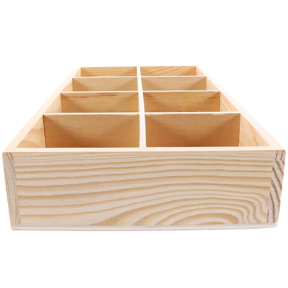 WRITWAA Wood Divider Box Beige 1Pack 11.79X6.09X1.97in