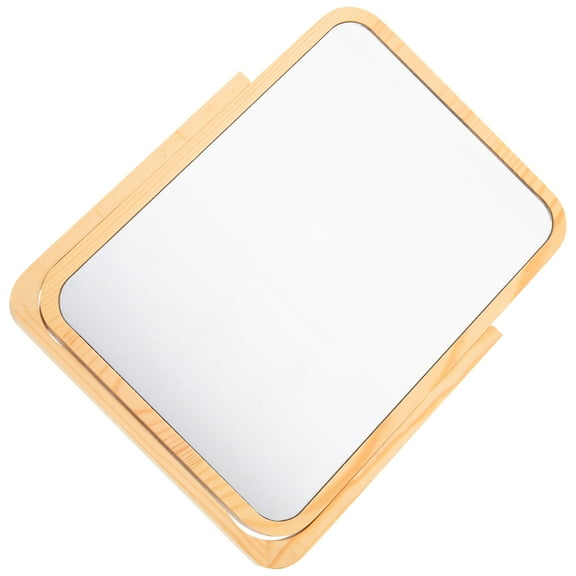 unbranded  Wooden Vanity Mirror Simple Shape Design Makeup Compact