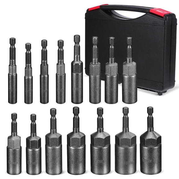 WHAMVOX Raindrops 1 Set Bit Sockets Allen Wrench Nut Driver Drill Bits Metric Adapter with Storage Case