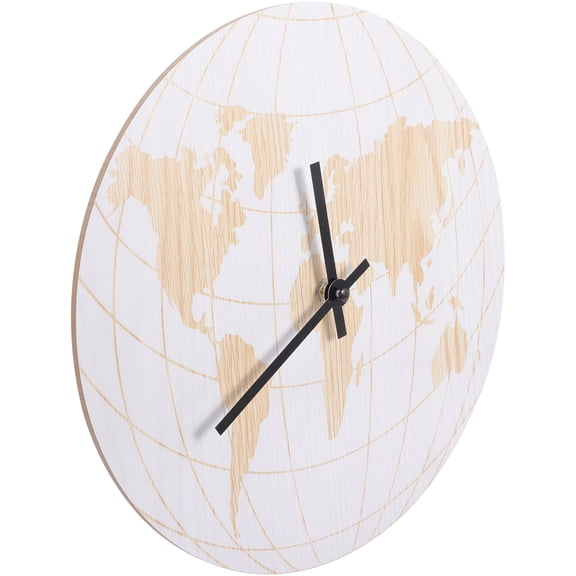 unbranded World Map Wall Clock Decorative Round Alarm Charger Wake Office