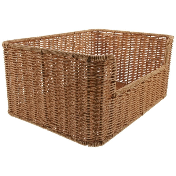 unbranded Creative Basket Rattan Woven Organizer Cube Bins White Office