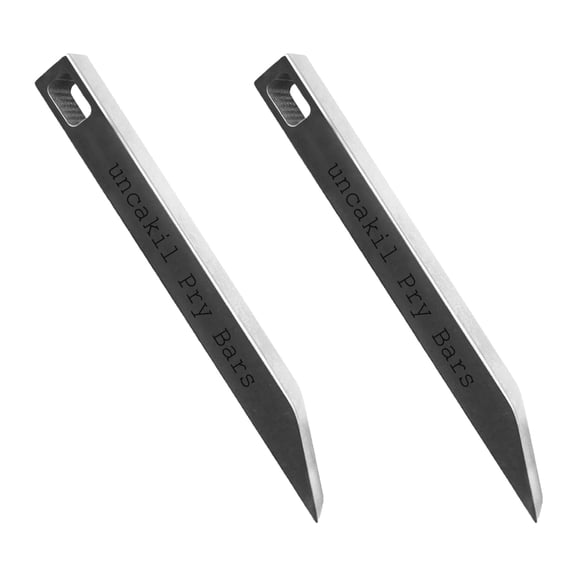uncakil 2 pcs Mini Pry Bars EDC Prybar Tool Heavy Duty Mini Keychain Prybar Multitool for Every Day Carry Stainless Steel Pocket Pry Bar