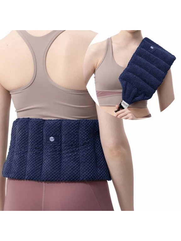 Large Microwave Heating Pad for Lower Back Pain Relief | Heated Neck and Shoulder Wrap | Microwavable Heat Packs for Cramps, Menstrual, Lumbar, Muscle Spasms | Heated Waist Cordless Belt Blue
