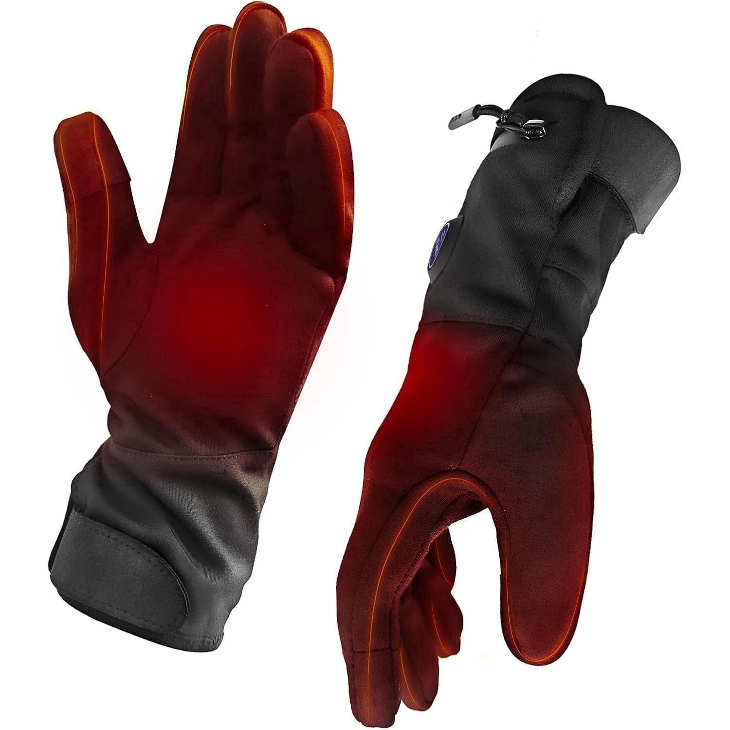 Uncn Men Women Rechargeable Heated Gloves - 3 Heating Zones USB Charging Full Finger Gloves, Cotton Blend Sporty Ski Gloves Winter Warmth,M