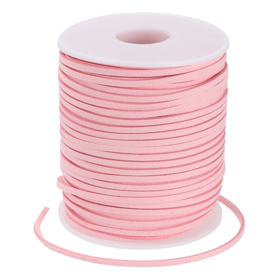 Uxcell Faux Suede Leather Cord, Leather Lace String for Bracelet Necklace Beading Making DIY Craft Pink 2.6mm