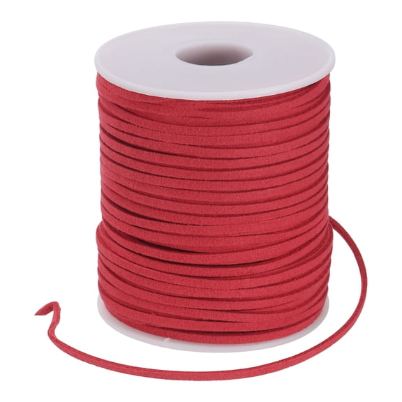 Uxcell Faux Suede Leather Cord, Leather Lace String for Bracelet Necklace Beading Making DIY Craft Red 2.6mm