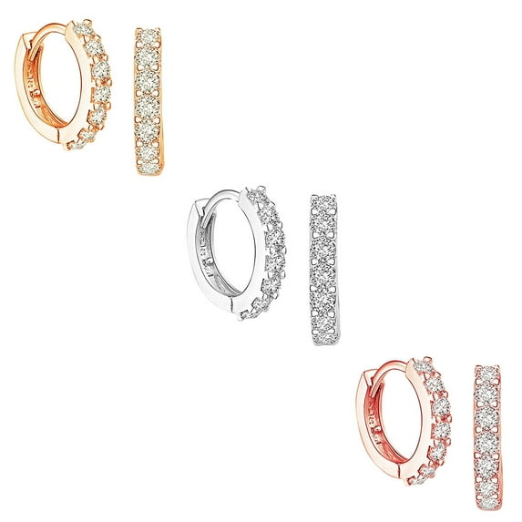under $10 Cotonie 3Pair Hoop Earrings for Women Diamond Stud Earrings Ladies Rhinestone Earrings