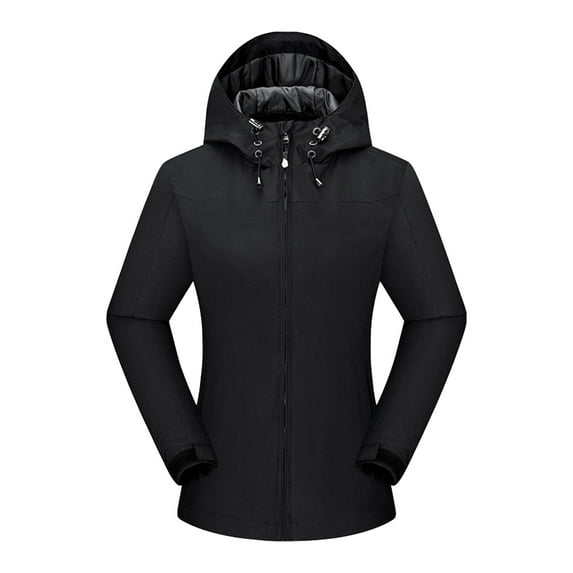 under $15 Turilly Lady Coats Oversize Jackets Women Color Outdoor Long Sleeve Zipper Sunscreen Windproof Raincoat Plus Size Hooded Jacket Coat