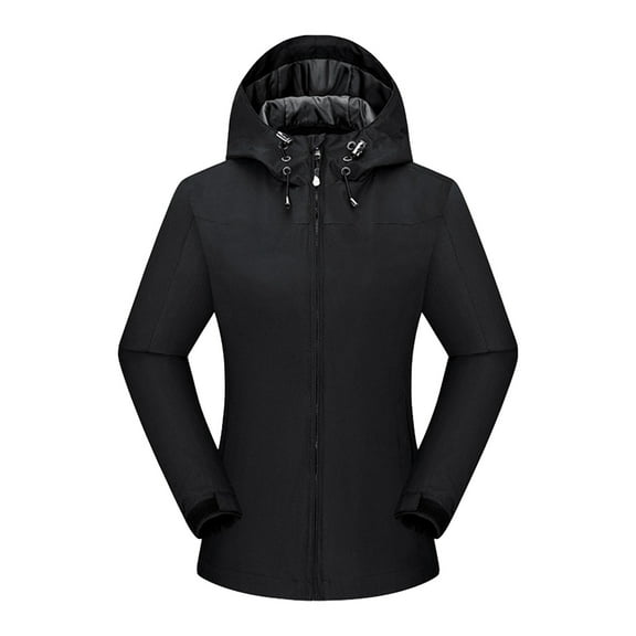 under $15 Turilly Lady Coats Oversize Jackets Women Color Outdoor Long Sleeve Zipper Sunscreen Windproof Raincoat Plus Size Hooded Jacket Coat