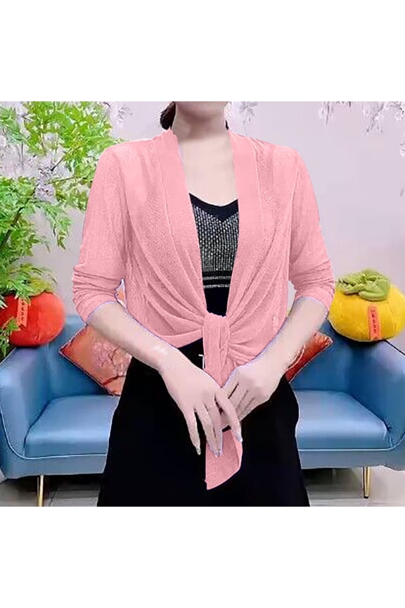 under $15 Turilly Women Coats Winter Jacket Women Soft Chiffon Open Front Sheer Long Sleeved Cardigans for Evening Dress