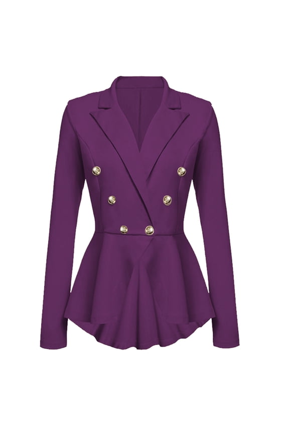 under $15 Turilly Women's Coats for Cold Winter Fashion Women Double Breasted Button Coat Blouse Slim Outwear Blazer