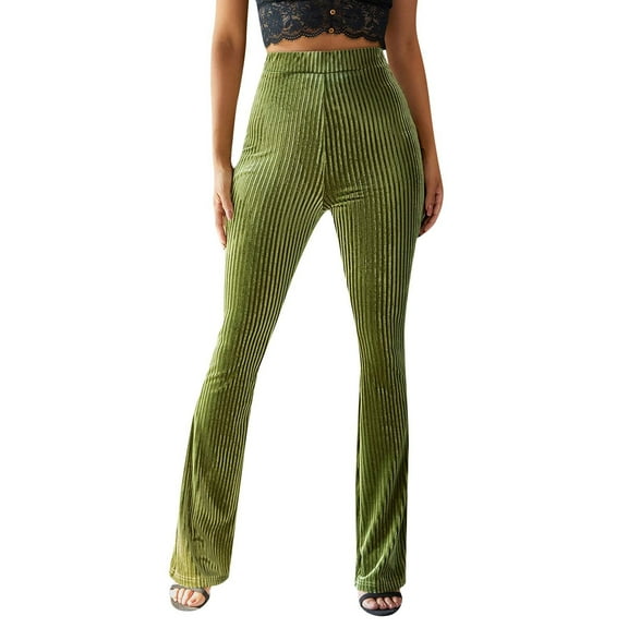 under $5 JINMGG 2025 Pants for Women ,Women's Casual Pantsbell-bottoms Solid Waist Long Pants