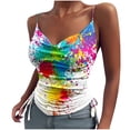 thumbnail image 1 of under $5 JINMGG Womens Tank Tops Plus Size Women's Fashion Printed Vest Sleeveless Blouse Suspenders Tops White M, 1 of 4