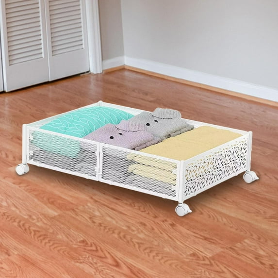 under Bed Storage, under Bed Shoe Storage Organizer Rolling, Portable Storage Bin under The Bed Storage Container with Wheels, for Closet
