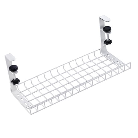 under Desk Cable Management No Drill Cable Rack Shelf Sturdy Durable Heavy Duty under Desk Cable Organizer for Office Home Drawing Room Dorm Black