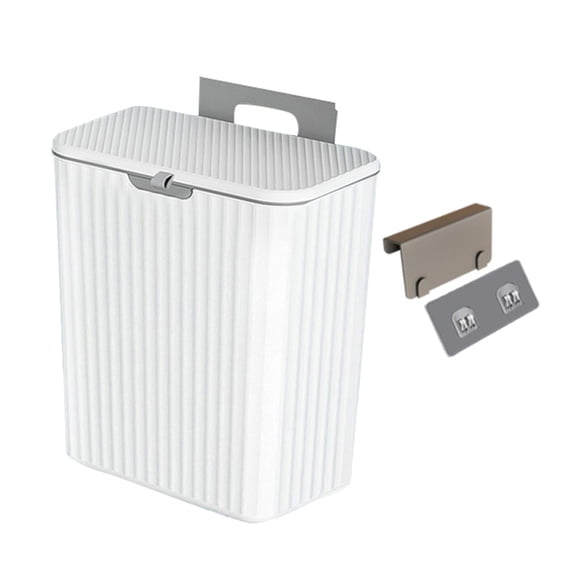 under Sink Trash Can Garbage Container Recycling Garbage Can Portable Space Saving Kitchen Compost Bin for Counter Top for Kitchen Cupboard White 9L
