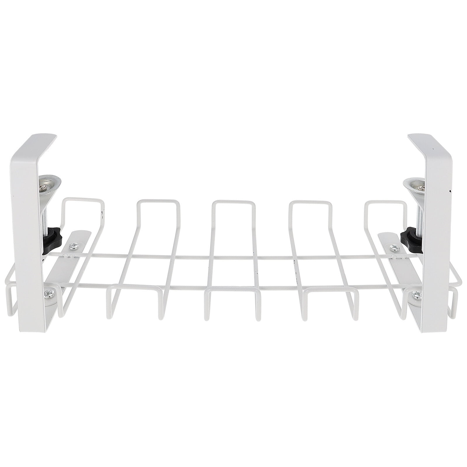 under Table Cable Management Rack Storage Basket Wire Holder Tray Desk Office Carbon Steel White
