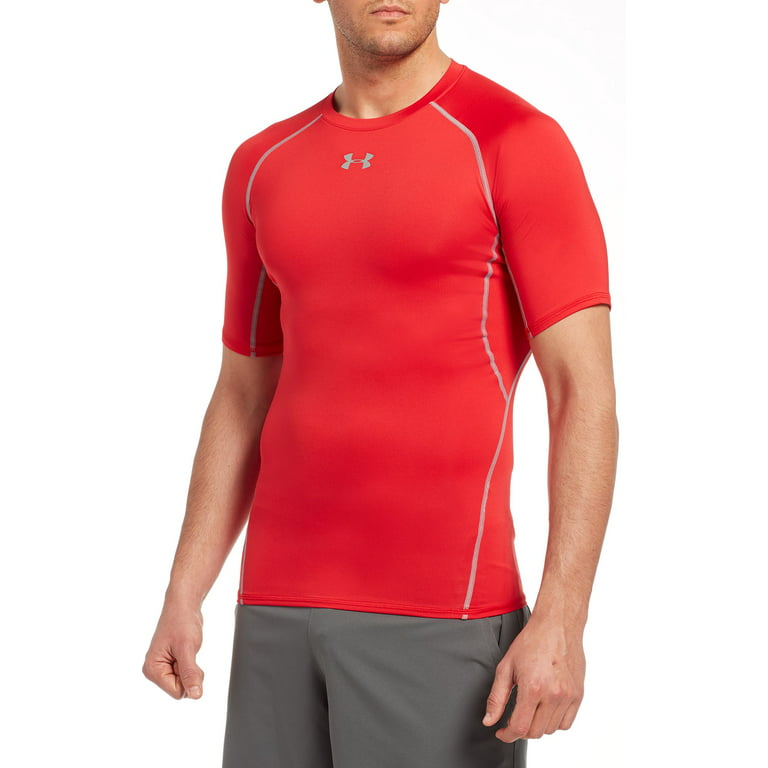 under armour 1257468 men's red heatgear s/s compression shirt - size  x-large 