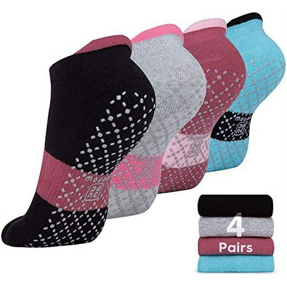 unenow Unisex Non Slip Grip Socks with Cushion for Yoga, Pilates, Barre, Home & Hospital