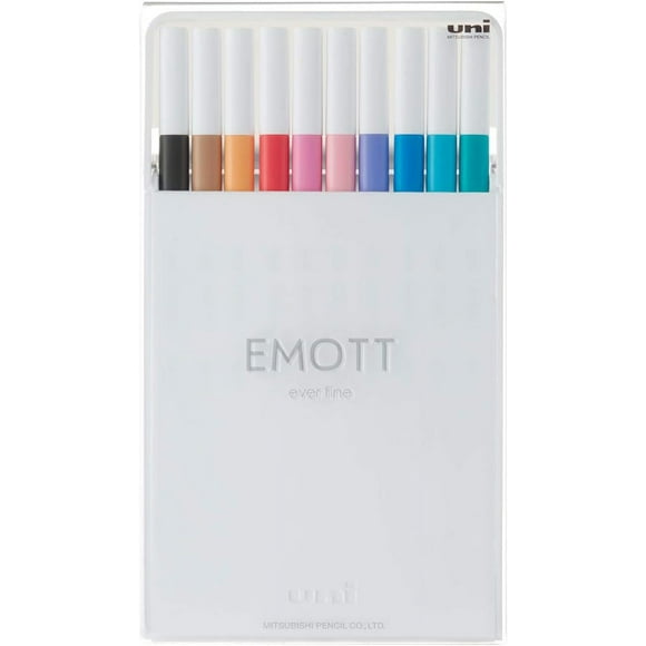 uni EMOTT Fineliner Pen Set #2, 10-Colors