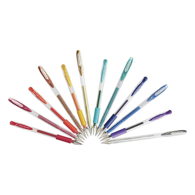Uni-Ball Gel Stick Pen, 0.38 mm, Assorted Colors, Set of 12