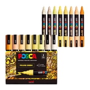 POSCA PC-5M Water-Based Paint Markers, Medium Reversible Tip 1.8 2.5 mm, Yellow Shade Colors, 8 Count