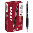 thumbnail image 1 of uni-ball® 207™ Retractable Fraud Prevention Gel Pens, Bold Point, 1.0 mm, Translucent Gray Barrel, Black Ink, Pack Of 12, 1 of 2