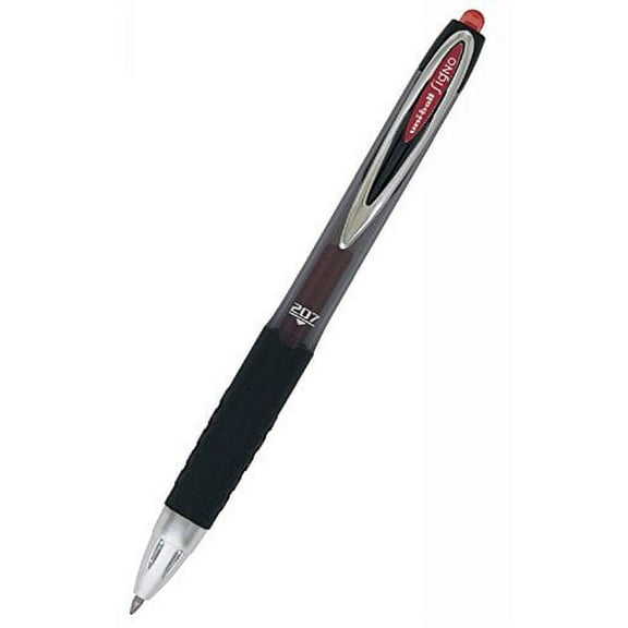 uni-ball 207 Retractable Gel Pens (0.38mm, 0.5mm, 0.7mm, OR 1.0mm), Choose Color[Red,Medium,2 Pack]