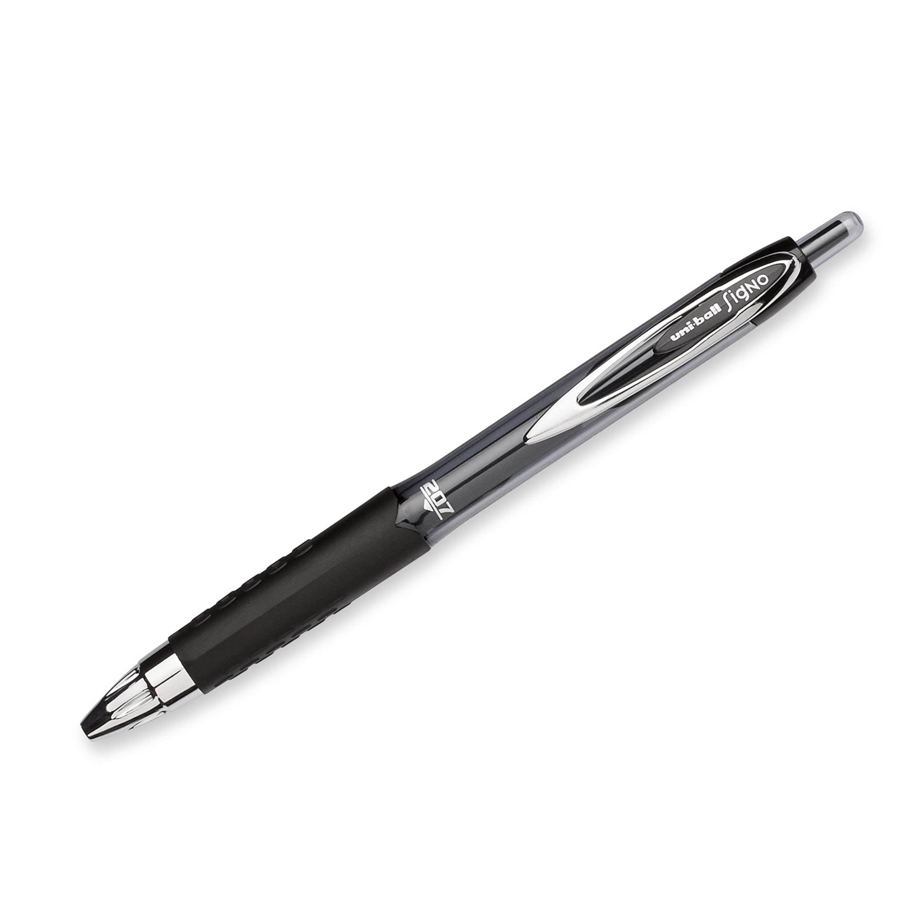 uni-ball 207 Retractable Gel Pens, Medium Point (0.7mm), Black, Box of 36