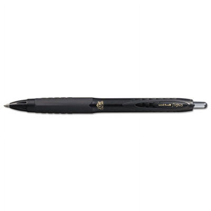 uniball 307 Gel Pen, Retractable, Micro 0.5 mm, Black Ink, Black