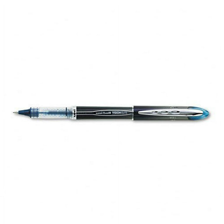 uni-ball VISION ELITE Roller Ball Stick Waterproof Pen Blue/Black Ink Super  Fine