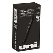 uni-ball 70606 207 Plus+ 0.5 mm Retractable Gel Pen - Black Ink/Black Barrel/Micro 1-Dozen