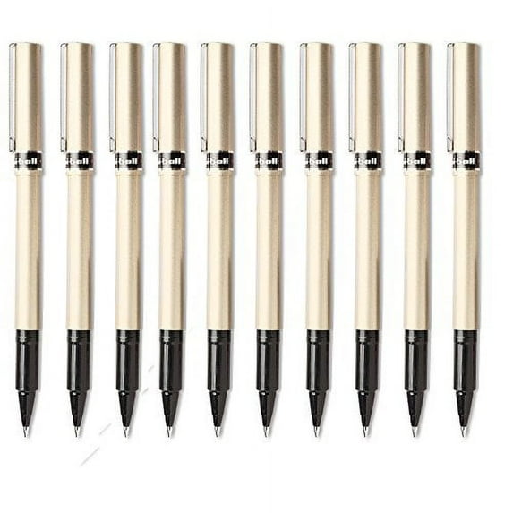 uni-ball Deluxe Fine Point Roller Ball Pens, 10 Black Ink Pens (60052)
