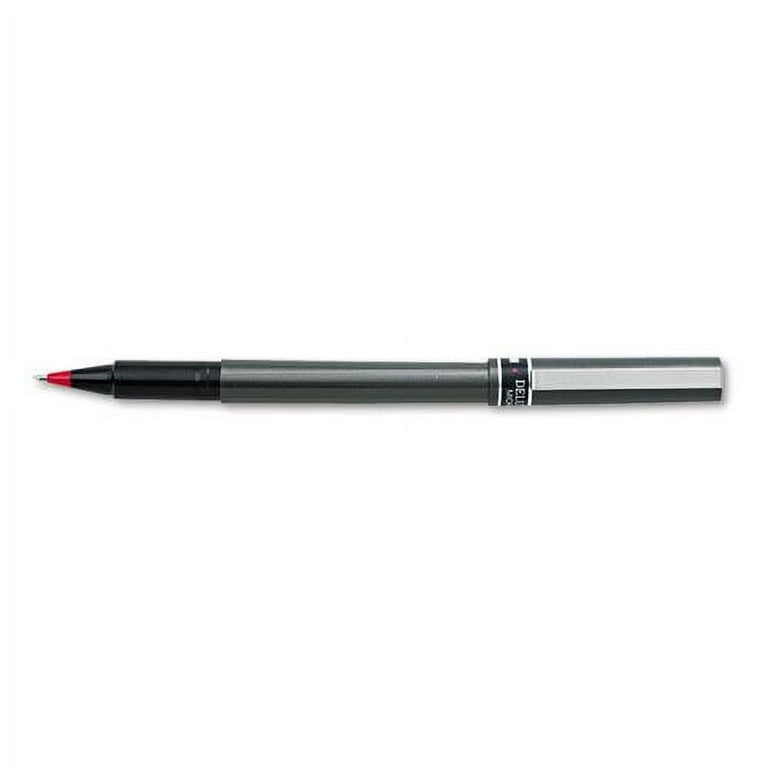 uni-ball Deluxe Roller Ball Stick Waterproof Pen, Red Ink, Micro