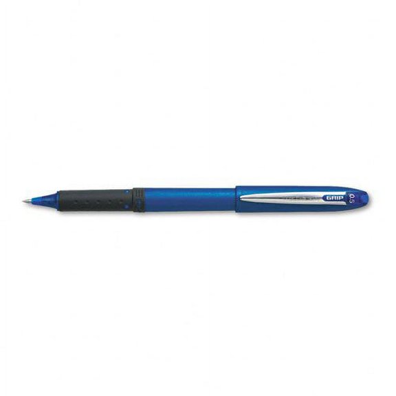 uni-ball : Grip Roller Ball Stick Pen, Blue Barrel/Ink, Micro Pt, 0.50 mm -:- Sold as 2 Packs of - 12 - / - Total of 24 Each