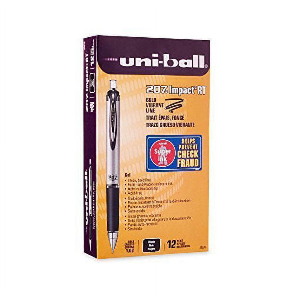 uni-ball Impact RT Retractable Bold Point Gel Pens, Black Ink Pens (65870) (4-Pack of 12)