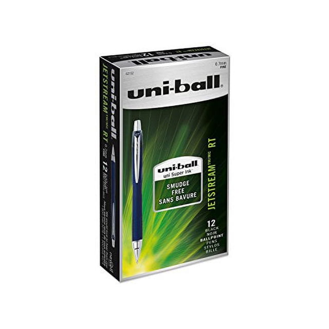 Uniball Jetstream RT - Confezione da 2 penne a sfera nere da 0,7 mm, penne a