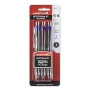 uni-ball® JetStream™ RT Retractable Ballpoint Pens, Bold Point, 1.0 mm, Black Barrel, Blue Ink, Pack Of 3