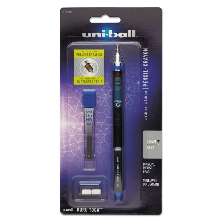uni-ball Kuru Toga Mechanical Pencil Set with Eraser Refill, 0.5mm