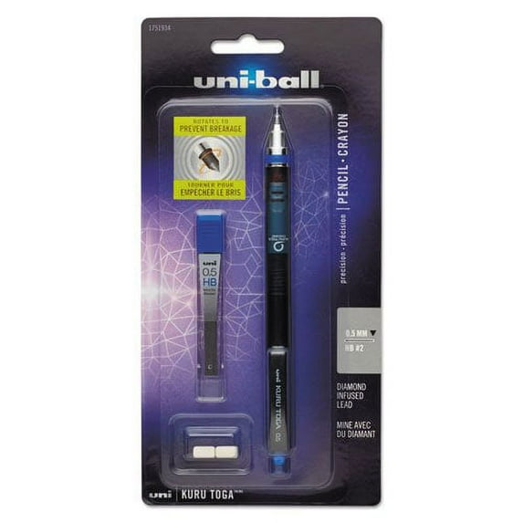 uni-ball KuruToga Mechanical Pencil Starter Set (1751934) (3, Black/Blue)